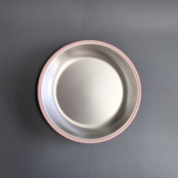Assiette ronde pour bébé en acier inoxydable avec ventouse, sans BPA, antidérapante, incassable, ensemble de vaisselle pour bébé, plats à collation