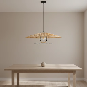 Lampe suspendue en paille de style vintage, décoration d'intérieur, salon, café, hôtel, lustre rustique, grande taille - Product Image 4