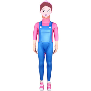 Disfraz de cosplay para mujer de Ms. Rachel, traje de cuerpo entero azul y rosa, sin costuras, de spandex y poliéster, para juegos de rol y anime. - Product Image 5