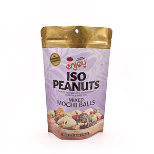 Embalaje de bolsa de pie con impresión personalizada para proteína de suero en polvo, chocolate, nueces, aperitivos, gomitas con superficie en relieve para alimentos para mascotas - Product Image 1