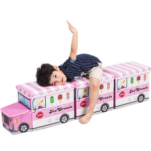 Wheel car children's foldable drawer container bin Toy storage box for kids toys