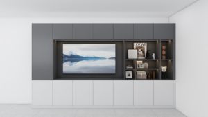 Moderno minimalista TV Stand a parete in legno TV Cabinet <span class=keywords><strong>con</strong></span> cassetti e luci a LED per soggiorno - Product Image 2