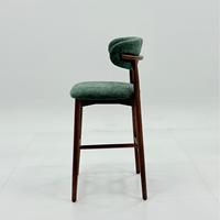 Tabouret de Bar Moderne de Luxe avec Dossier Haut Fer Art Simple Bois Clair Chaise Haute Contemporaine pour Maison Cuisine Chambre Usage Extérieur