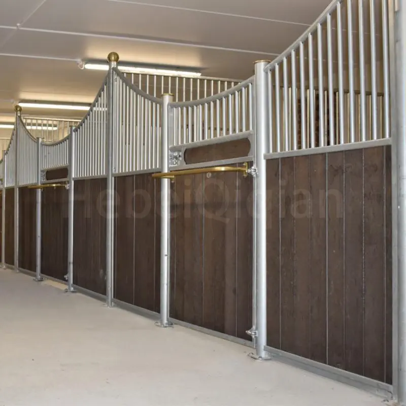 Luxury Permanent Metal Steel Frame Bamboo Board Horse Stable Box Horse Stall Front With Moveable Window