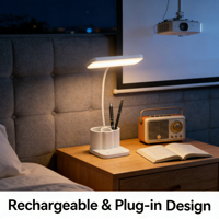 Lampe de bureau LED pour bureau d'étude, lampe de lecture tactile, lampe de table rechargeable, lampe LED rechargeable