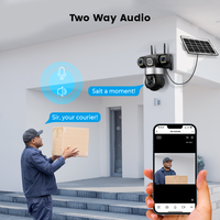 Caméra PTZ de Surveillance Extérieure Solaire Wi-Fi Veezoom 6 Mpx avec Longue Autonomie de Batterie 8000 mAh, Trois Lentilles et Vision Nocturne Couleur