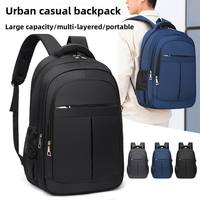 Sac à dos étanche élégant avec logo personnalisé, sac à dos simple pour étudiants, sac à dos décontracté en Oxford pour ordinateur portable avec port de charge USB