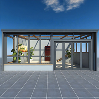 Véranda moderne fonctionnelle en aluminium, alimentée à l'énergie solaire, pour usage extérieur résidentiel - Espaces de vie extérieurs personnalisés