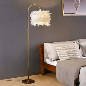 Lámpara de pie de pesca dorada creativa de lujo del norte de Europa fuente de luz LED USB para sala de estar sofá dormitorio cabecera - Product Image 4