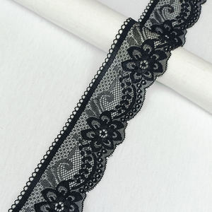 تخفيضات كبيرة سوداء ضيقة تمتد دنة/نايلون الأزهار الدانتيل الفرنسي تريم التقليدية خمر النمط الملابس الداخلية - Product Image 4