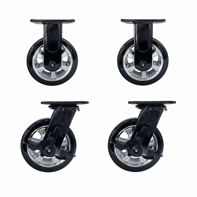 6 pollici Heavy Duty Caters ruote in PVC/PU piastra superiore ruote portautensili ruote piroettanti per armadietto degli attrezzi