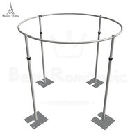 Structure de scène circulaire en aluminium de 12 pieds, prête à l'emploi, réglable, pour mariage, avec rideau de fond de scène en tube et draperie