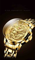 Montre de luxe pour homme de la marque Time Token, mouvement mécanique japonais, acier inoxydable, design Année du Dragon, étanche 3ATM, luminescente