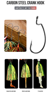 Leurre de pêche artificiel dur en forme de poisson barbu 9g/11g/18g/21g avec tête plombée et hameçon rotatif, résistant aux accrocs