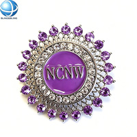 Broche en cristal violet NCNW, épinglette du Conseil National des Femmes Noires, pour souvenir, badge, bijou