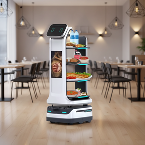 <span class=keywords><strong>Robot</strong></span> <span class=keywords><strong>Camarero</strong></span> Autónomo para Restaurantes, Máquina Transportadora de Comida con Navegación Lidar para Hoteles y Cafés, Venta al Por Mayor - Product Image 4