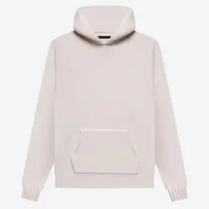 Yüksek kalite OEM Hoodie sokak giyim boy açık gri erkek spor Jumper kanguru cepler artı boyutu