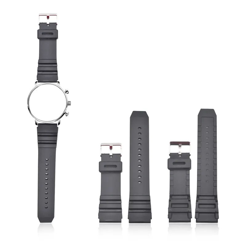 Sport Stil schwarz PU Kunststoff Uhren armbänder Silikon Uhren armband für C Asio Uhren armband