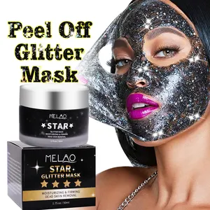 MELAO Vegan Natural Shining Star Glitter Gel Gesichts masken Creme Kollagen Private Label Gesichtshaut pflege Peel Off Maske