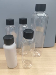 Botellas Redondas Transparentes de PET de 100ml, 150ml, 180ml, 250ml y 500ml, Envases de Plástico de Lados Rectos para Bebidas Infusionadas con Tapa CR - Product Image 4