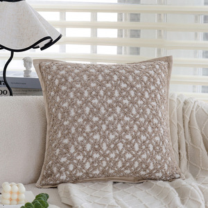 Cojín Decorativo Nórdico Moderno Beige para Sofás, Funda <span class=keywords><strong>de</strong></span> Cojín <span class=keywords><strong>de</strong></span> <span class=keywords><strong>Lino</strong></span> Jacquard <span class=keywords><strong>de</strong></span> Lujo, Funda <span class=keywords><strong>de</strong></span> Almohada Texturizada para Dormitorio - Product Image 5