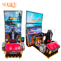 Console de jeu de course à double écran ultra-large de 65 pouces, à monnayeur, simulation dynamique de luxe, en anglais
