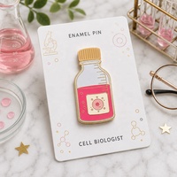 Épingles médicales personnalisées pour biologues cellulaires, épingles en métal personnalisées, flacon liquide rose, épingles en émail en vrac pour vêtements