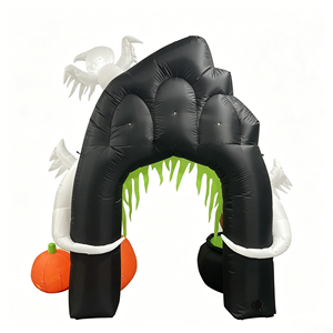 Arche gonflable d'<span class=keywords><strong>Halloween</strong></span> de 2,5 m avec lumières LED, décoration extérieure pour jardin : <span class=keywords><strong>fantôme</strong></span>, araignée, citrouille, chaudron - Product Image 4
