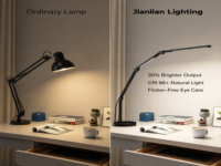 Lampe de bureau LED contemporaine à alimentation CA, avec contrôle tactile, variateur d'intensité/lumière de lecture colorée, pliable en métal, double éclairage pour l'étude des étudiants