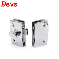 Deve Quincaillerie de porte étanche Mortaise Loquet principal Porte Verre Central Salle de bain Serrure de porte sans clé
