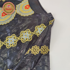 Tissu <span class=keywords><strong>Bazin</strong></span> Riche Dentelle et Broderie Agréable à la Peau pour la <span class=keywords><strong>Couture</strong></span> de Robes Nigérianes et Indiennes pour Femmes ou Hommes - Product Image 4