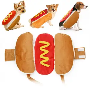 Pet Dress Up Kostuum Hot Dog Vormige Teckel Worst Sml Verstelbare Kleding Grappige Warmer Voor Puppy Hond Kat jurk Up Benodigdheden