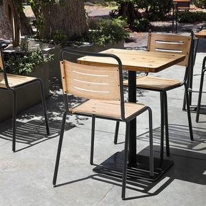 Venta caliente muebles <span class=keywords><strong>al</strong></span> aire libre SILLA DE Patio para evento respaldo alto Metal acero madera <span class=keywords><strong>grano</strong></span> efecto marco comedor café <span class=keywords><strong>restaurante</strong></span> silla - Product Image 4