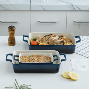 Plateau de cuisson rectangulaire pour légumes, lasagnes, poulet, ustensiles de cuisson, ensemble de casseroles, <span class=keywords><strong>gâteau</strong></span> avec poignées - Product Image 2