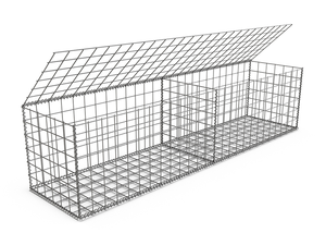 Gabbione in ferro zincato Helicoil 3mm, 2m x 0.5m x 0.5m, con rete saldata a maglia quadrata 50x50mm, per piegatura e taglio, recinzione gabbione - Product Image 2