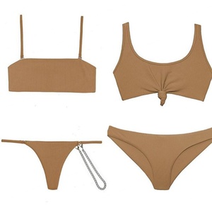 Maillot de bain personnalisé pour femmes, imprimé tie-dye, bretelles doubles, bikini halter, tissu lisse, sexy et élégant, 1 pièce seulement - Product Image 4