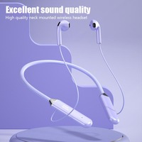 BT 5.2 headphone nirkabel TWS tahan air olahraga Bass Handsfree dengan mikrofon Stereo kalung earphone Headset olahraga