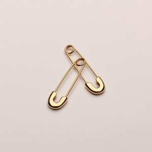 Hypoallergenic Stainless Steel <strong>Safety</strong> <strong>Pin</strong> <strong>Earrings</strong>, Minimalist Fashionable Gold Hoop <strong>Earrings</strong> - Product Image 2