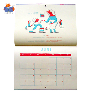Custom 2025 2026 Saddle Stitch Advertising Promotional Gifts Fancy Paper Offset Foldable Wall Hanging Flip Art Calendar Printing