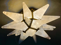 Plafonniers LED modernes faits à la main en cristal de roche, à intensité variable, à montage encastré à 360° pour chambre à coucher