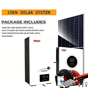 ระบบพลังงานแสงอาทิตย์ MPPT 10KW ประสิทธิภาพเสถียร พร้อมแบตเตอรี่ 10KWH 6000 รอบการใช้งาน ราคาโรงงาน ชุดสมบูรณ์แบบสำหรับบ้านพักตากอากาศแบบออฟกริด - Product Image 4