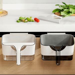 New Kitchen 2-in-1 <b>Wall</b>-<b>Mounted</b> Garbage <b>Bin</b> Dry-wet Separation Food Waste Wet Garbage Trash <b>Bin</b> with Plastic Scraper - Product Image 4