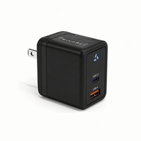 Cargador Rápido GaN PD de 35W con Certificación ETL, Enchufe Estadounidense, Cargador de Pared de Doble Puerto, Adaptador de Carga Rápida para Teléfono Móvil y Portátil