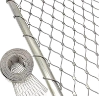 Maille de câble métallique en acier inoxydable - Ouverture de 6 mm, diamètre du fil de 1,5 mm, tissage simple pour clôtures, escalade et protection de sécurité