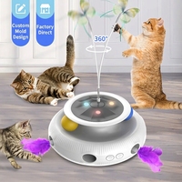 Jouet compact pour chat avec base ronde, jouet papillon léger, balle de jeu pour petit appartement, famille multi-chats