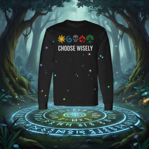Mana Symbols Choose Wisely T-shirt à manches longues bleu rouge vert Magic Gathering - Product Image 1