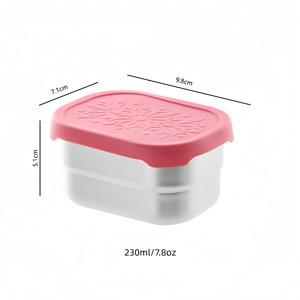 Umweltfreundlicher 230ml Salatdressing-Aufbewahrungsbehälter 304 Edelstahl Rechteckige Snack-Saucenschüssel Mit Deckel Langlebig - Product Image 6