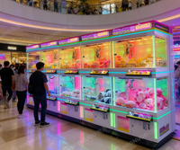 Machine de jeu d'arcade à grue pour attraper des peluches, à monnayeur, pour deux joueurs, à base de compétences, avec éclairage LED élégant