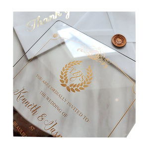 Invitations de <span class=keywords><strong>mariage</strong></span> en acrylique <span class=keywords><strong>arabe</strong></span> « Eid Mubarak » très vendues avec carte en acrylique miroir doré - Product Image 4