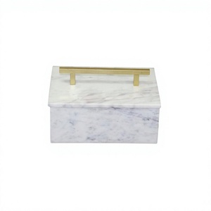 กล่องเก็บเครื่องประดับหินอ่อนพร้อมลูกบิดโลหะกล่องเก็บเครื่องประดับ - Product Image 1